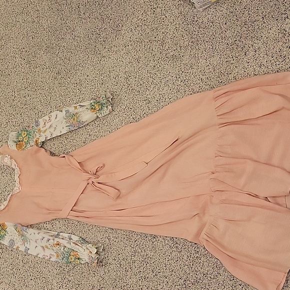 Vintage Gunne Sax Dress Style Cottagecore 70's Maxi Lace Flowers Small - Picture 7 of 8